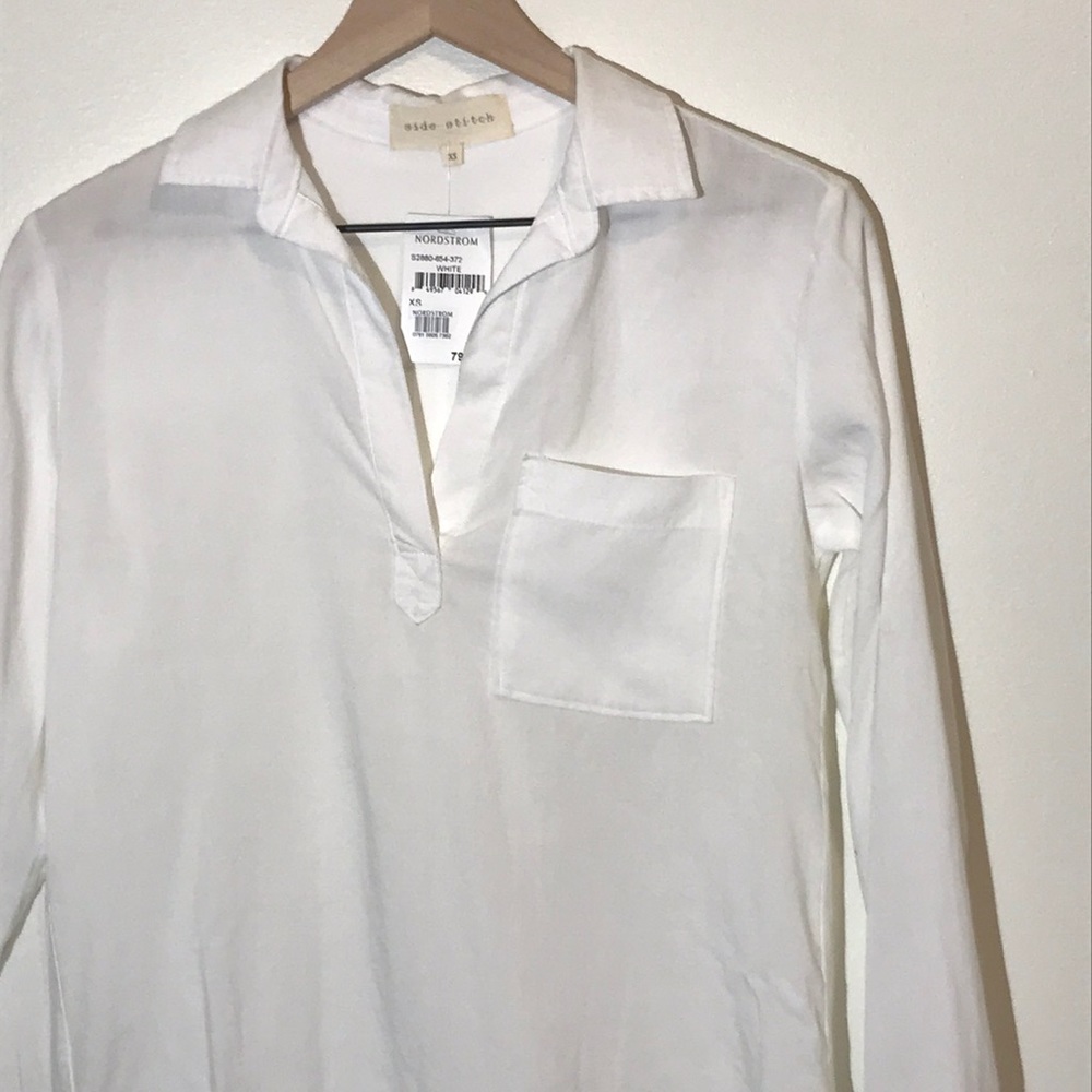 NWT Side Stitch Off White Tunic Top